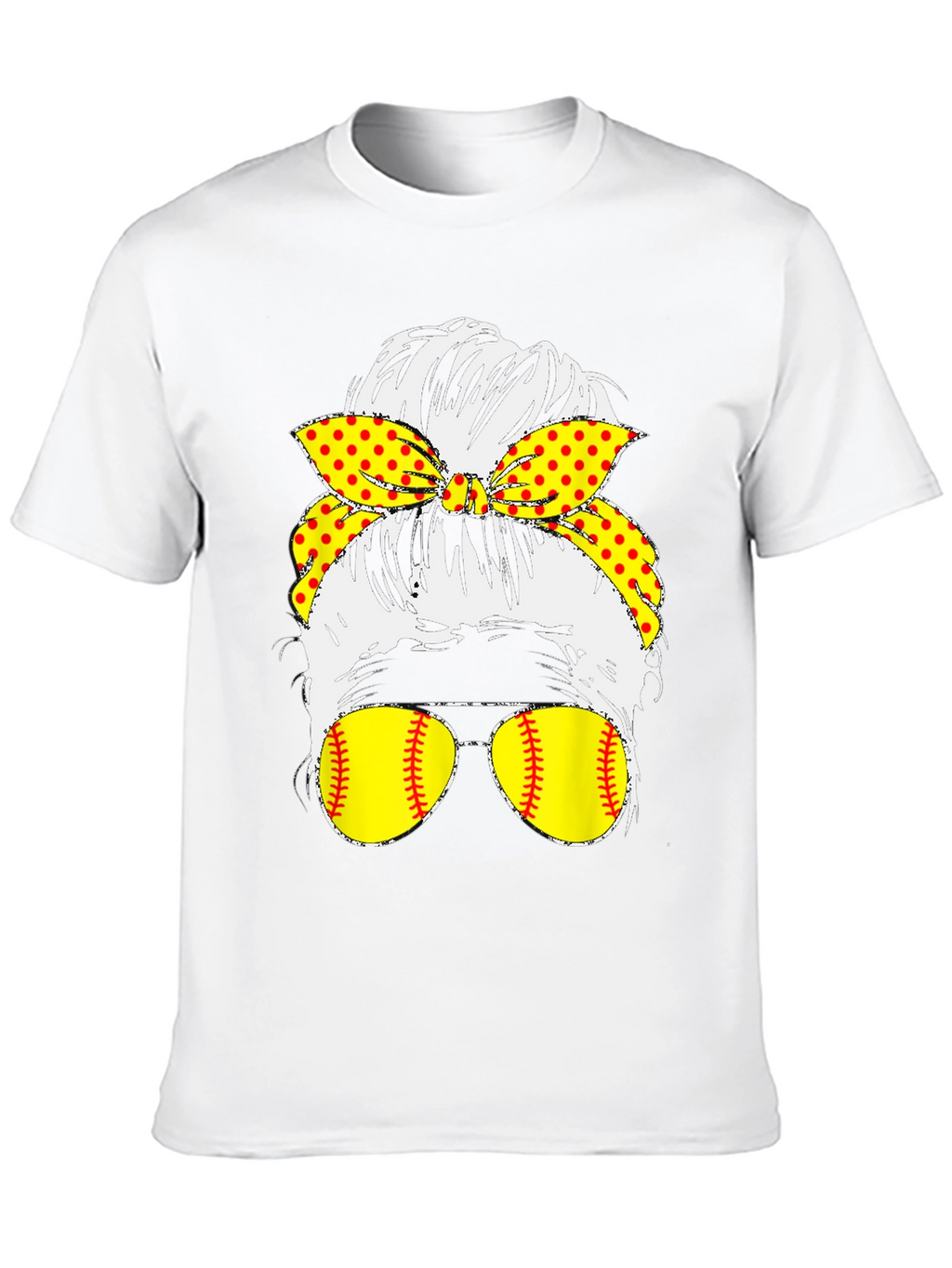 Softball Messy Bun T-Shirt