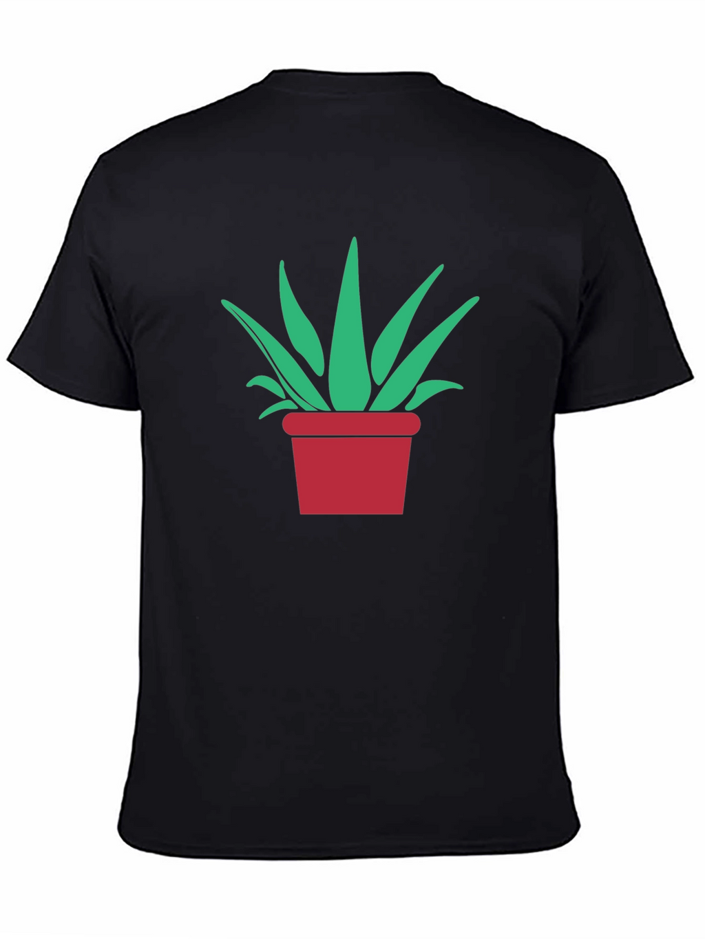 Potted Plant Graphic Tee - Modern Black T-Shirt