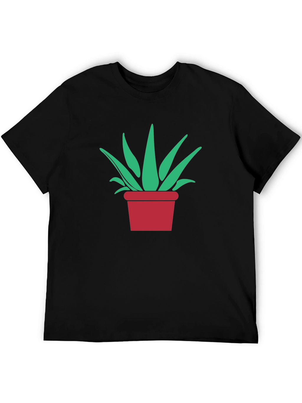 Potted Plant Graphic Tee - Modern Black T-Shirt
