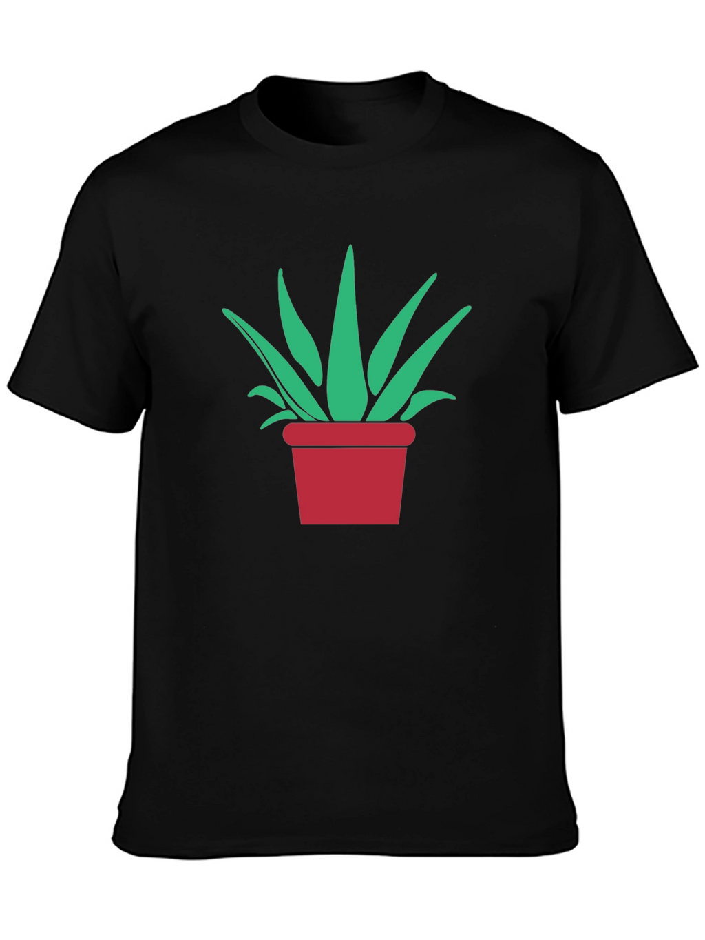 Potted Plant Graphic Tee - Modern Black T-Shirt