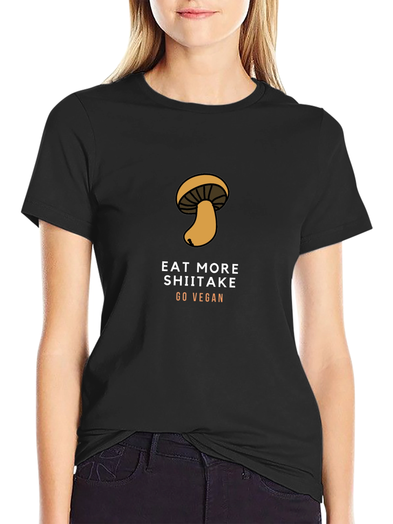 Eat More Shiitake Go Vegan T-Shirt
