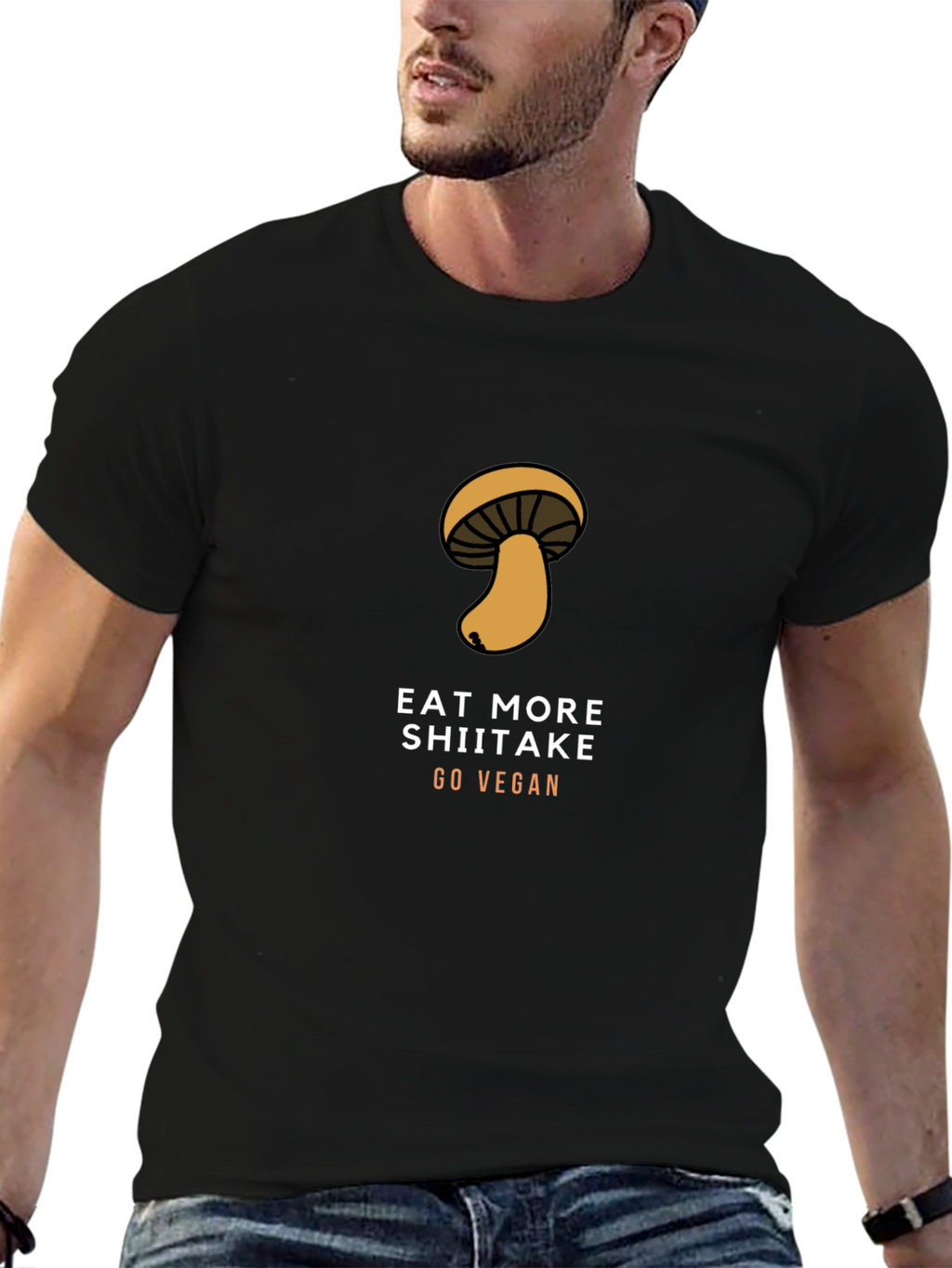 Eat More Shiitake Go Vegan T-Shirt