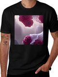 Floral Fantasy T-Shirt - Elegant Rose Design