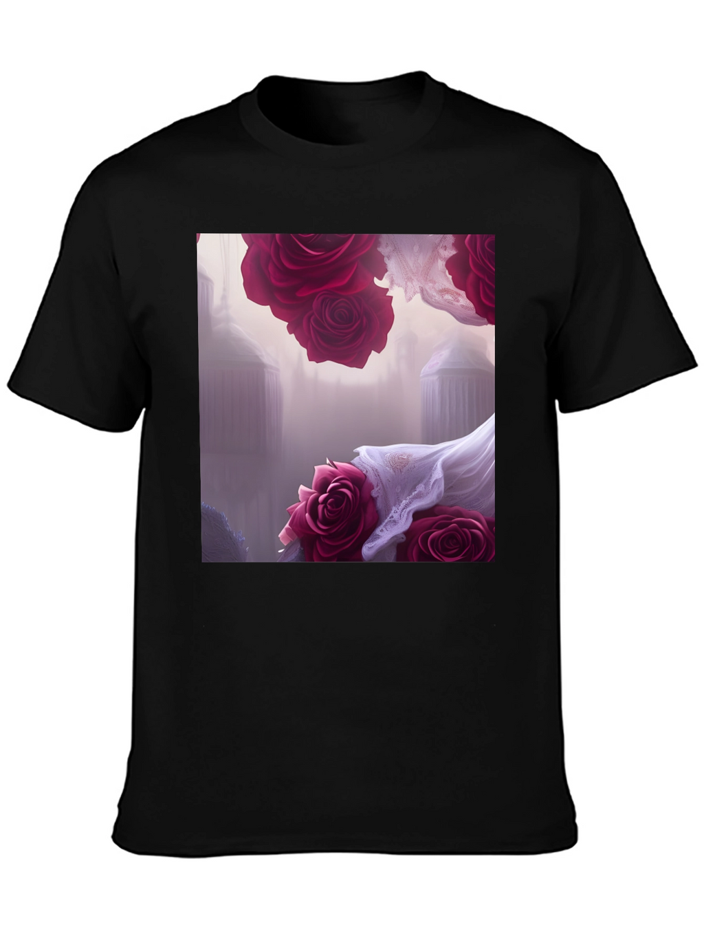 Floral Fantasy T-Shirt - Elegant Rose Design