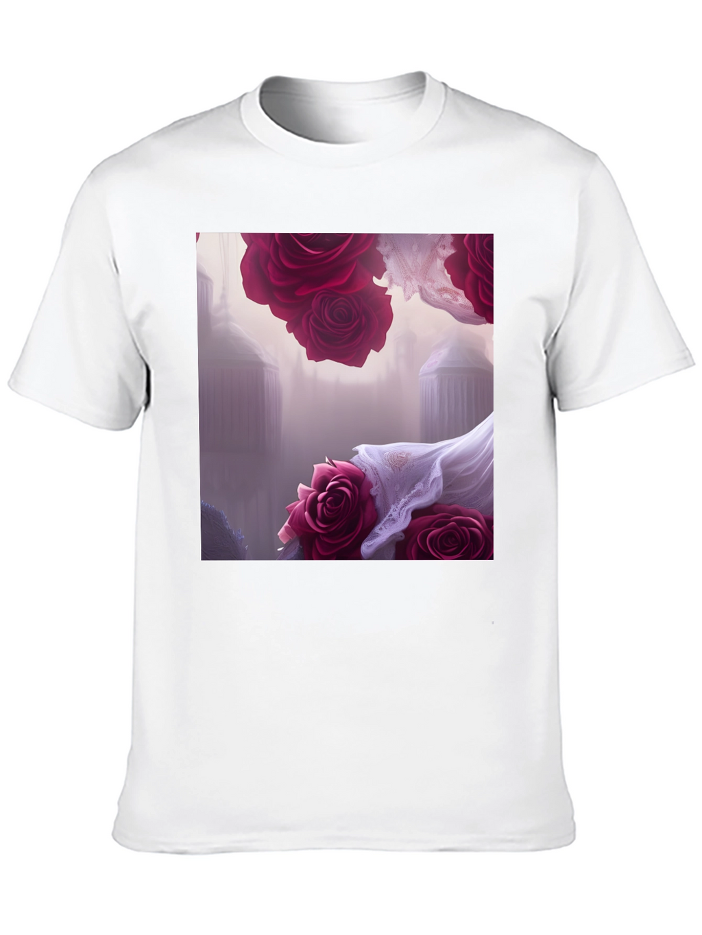 Floral Fantasy T-Shirt - Elegant Rose Design