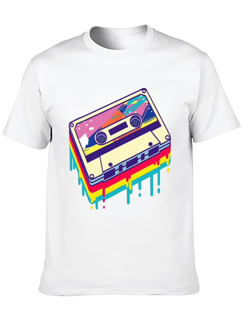 Retro Cassette Tape Graphic Tee - Black