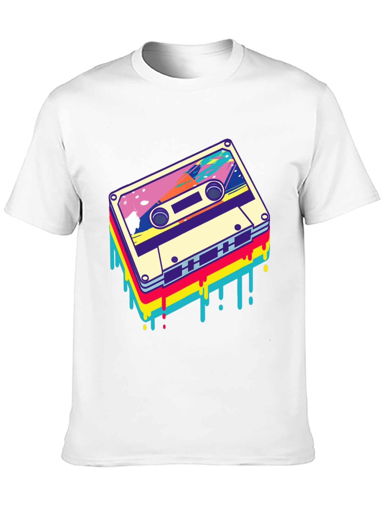 Retro Cassette Tape Graphic Tee - Black