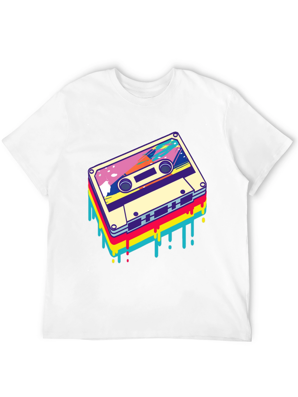 Retro Cassette Tape Graphic Tee - Black
