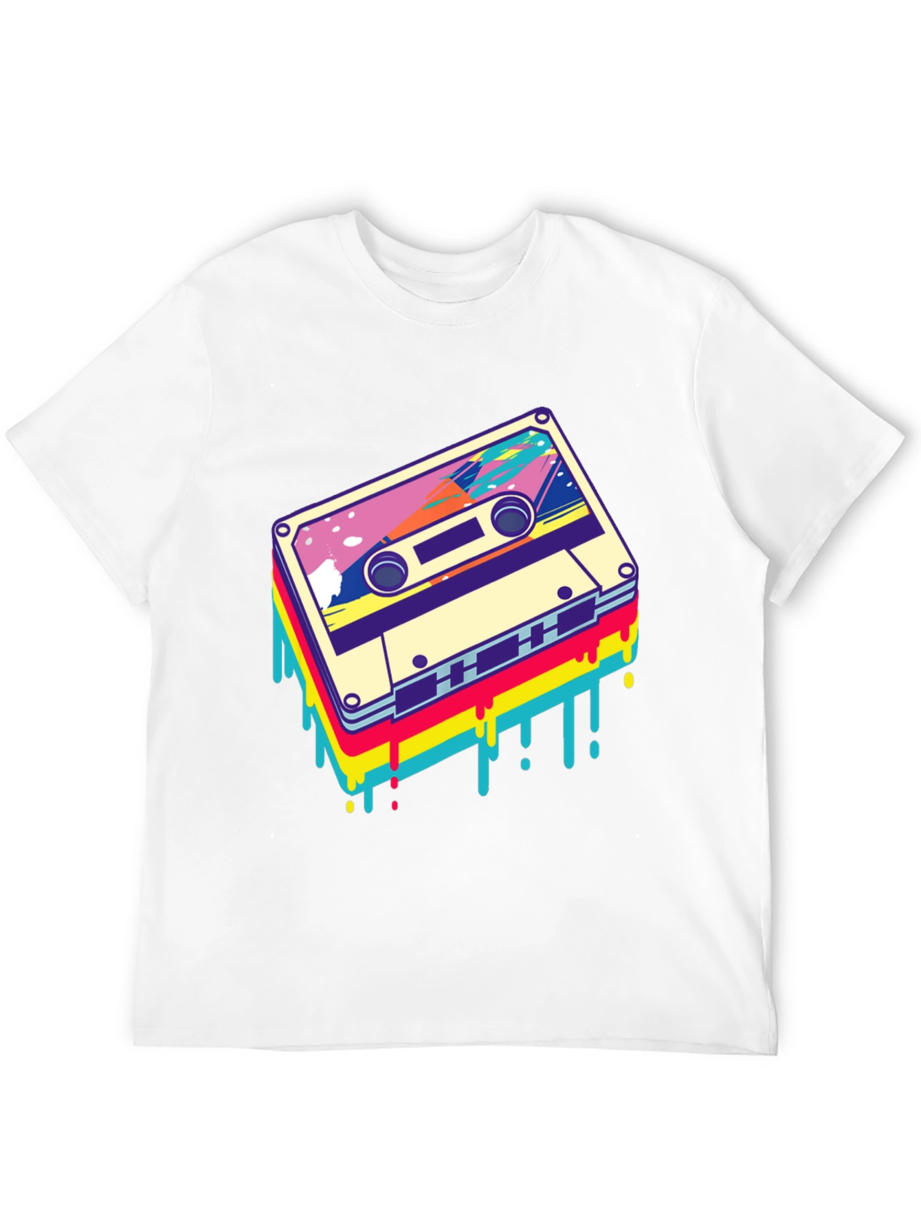 Retro Cassette Tape Graphic Tee - Black