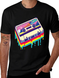 Retro Cassette Tape Graphic Tee - Black