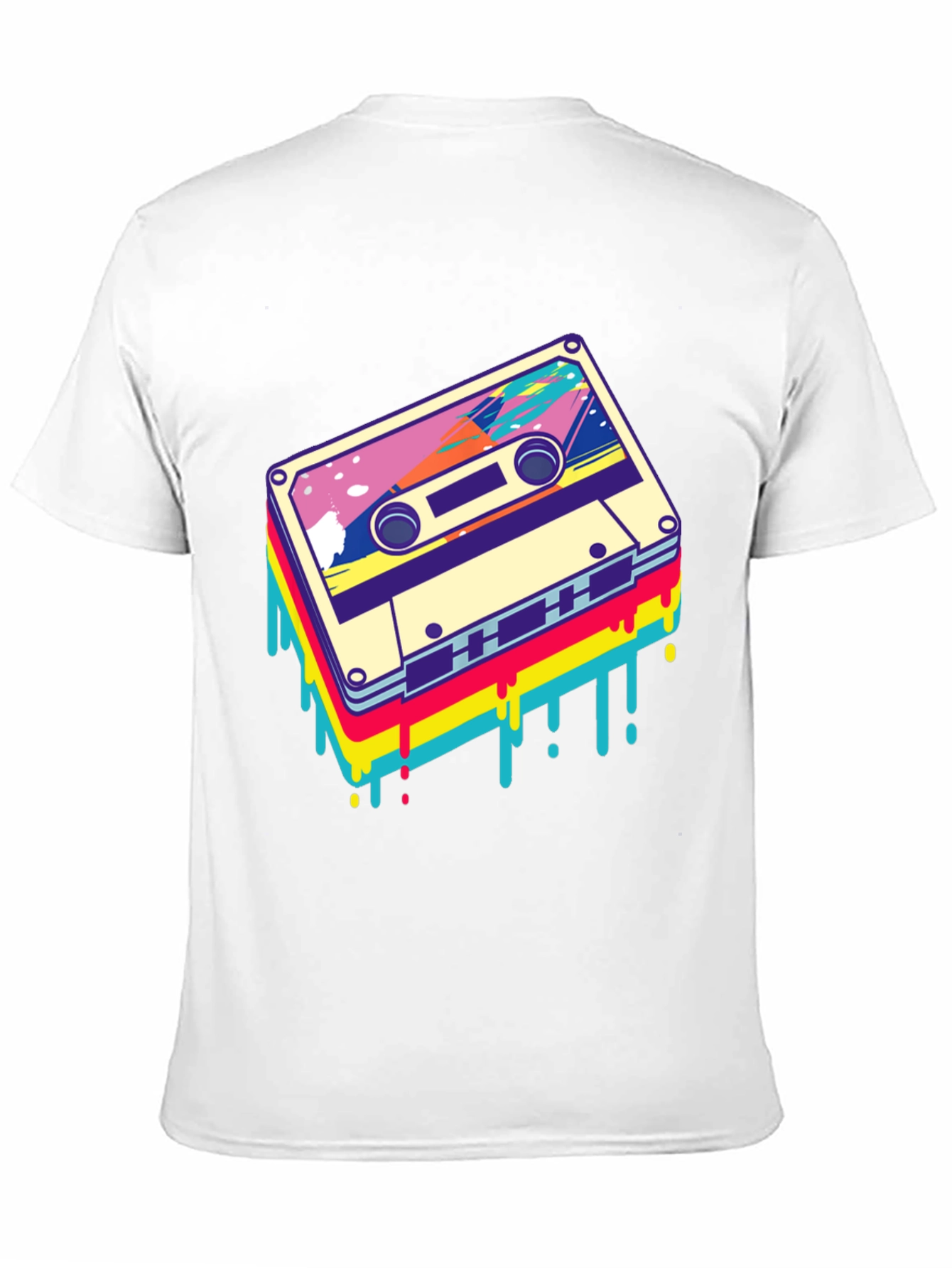 Retro Cassette Tape Graphic Tee - Black
