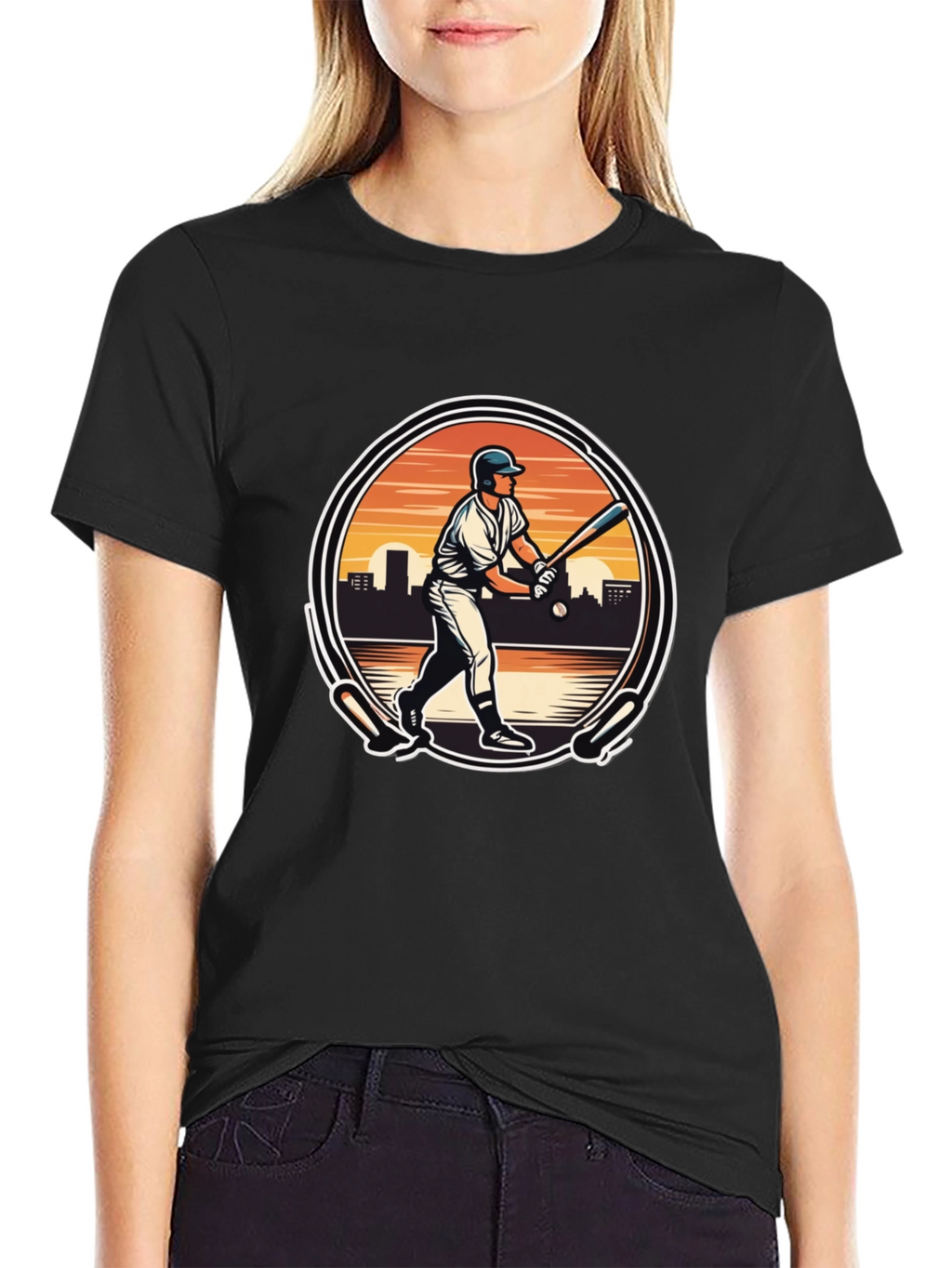 Baseball Player Graphic Tee