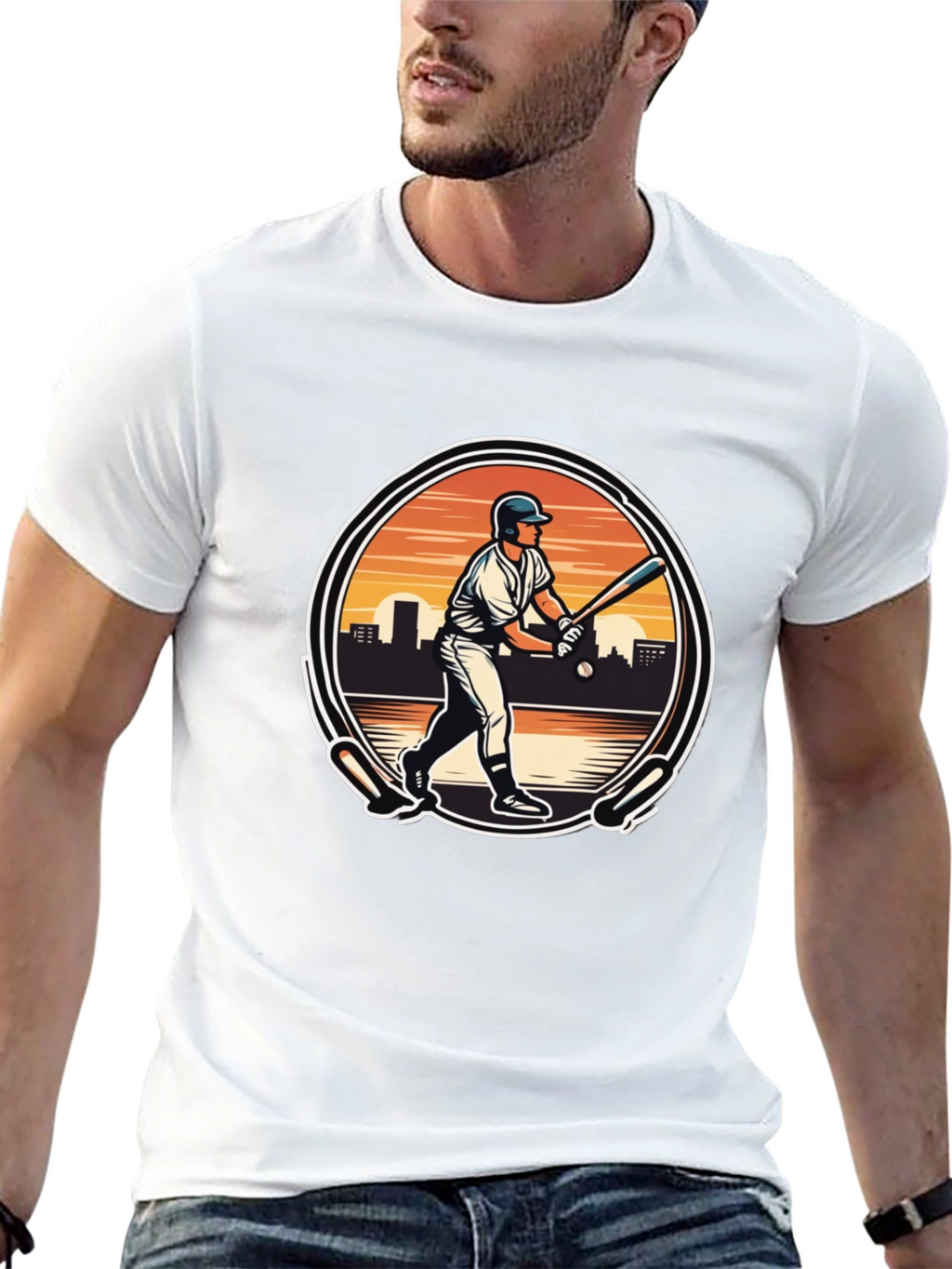 Baseball Player Graphic Tee