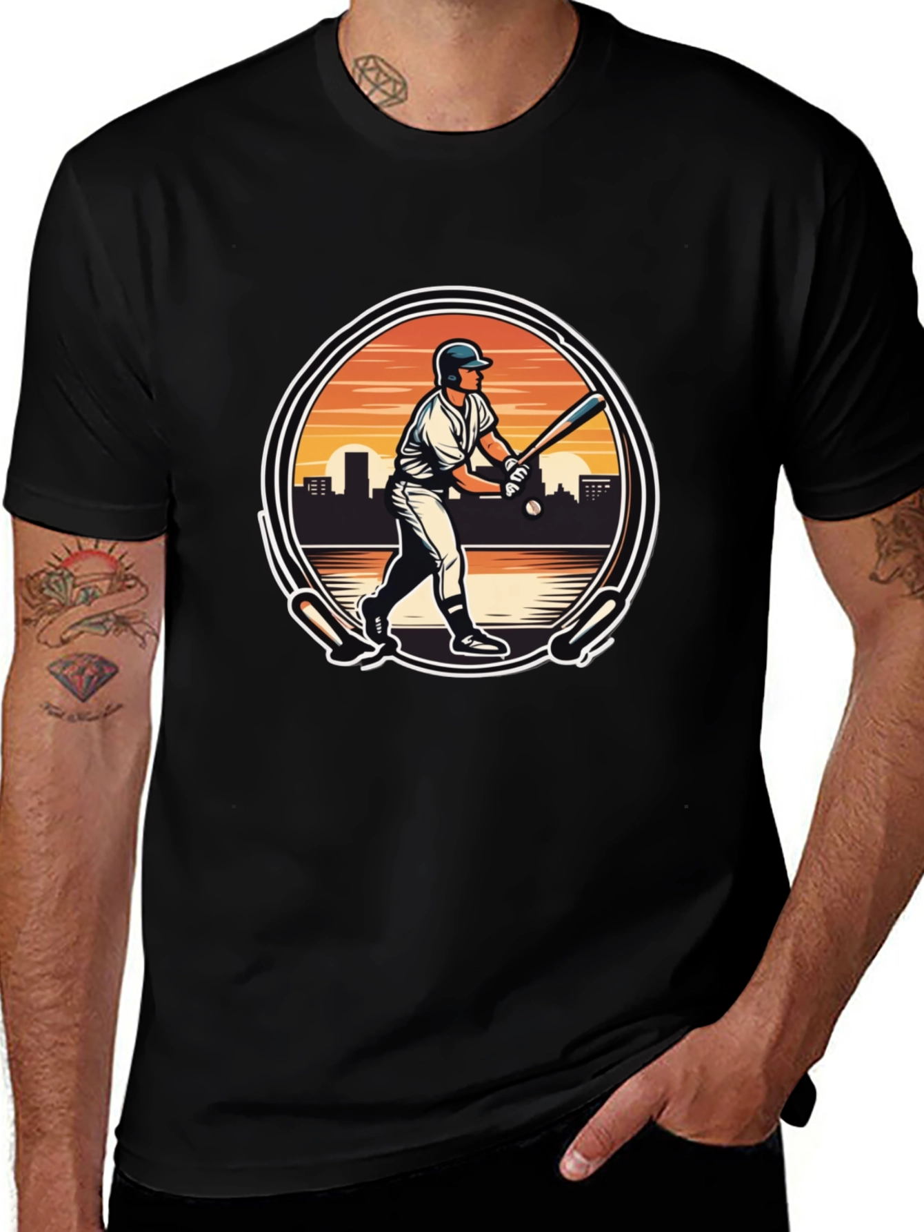 Baseball Player Graphic Tee