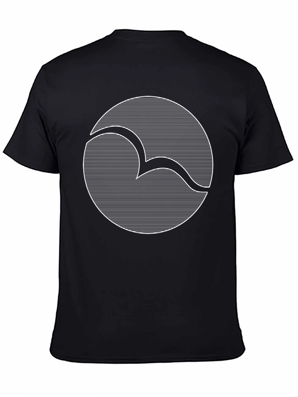Abstract Bird Line Art Black T-Shirt