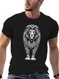 Lion Tribal Graphic Tee - Black T-Shirt