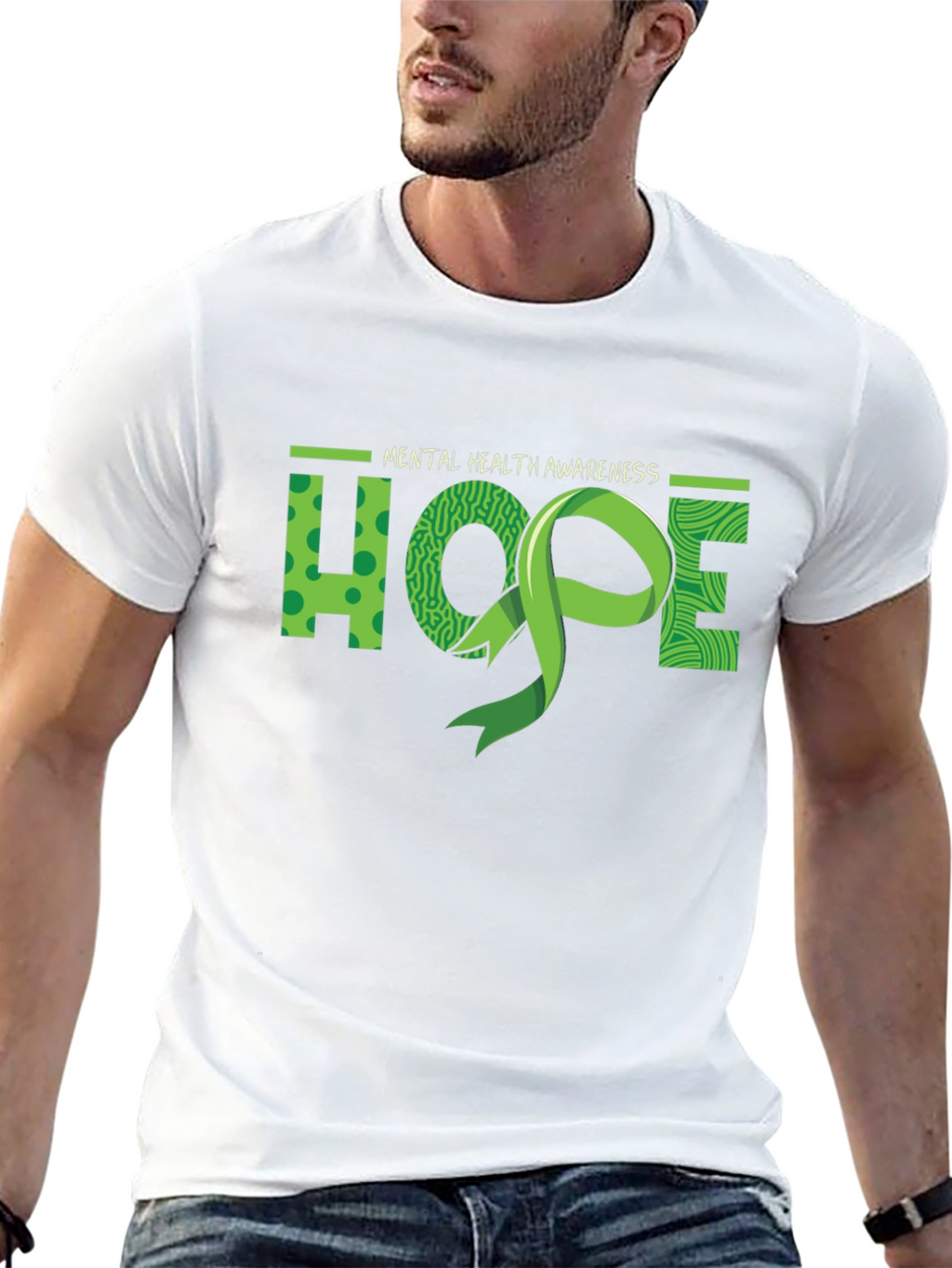 Mental Health Awareness HOPE Ribbon Graphic T-Shirt