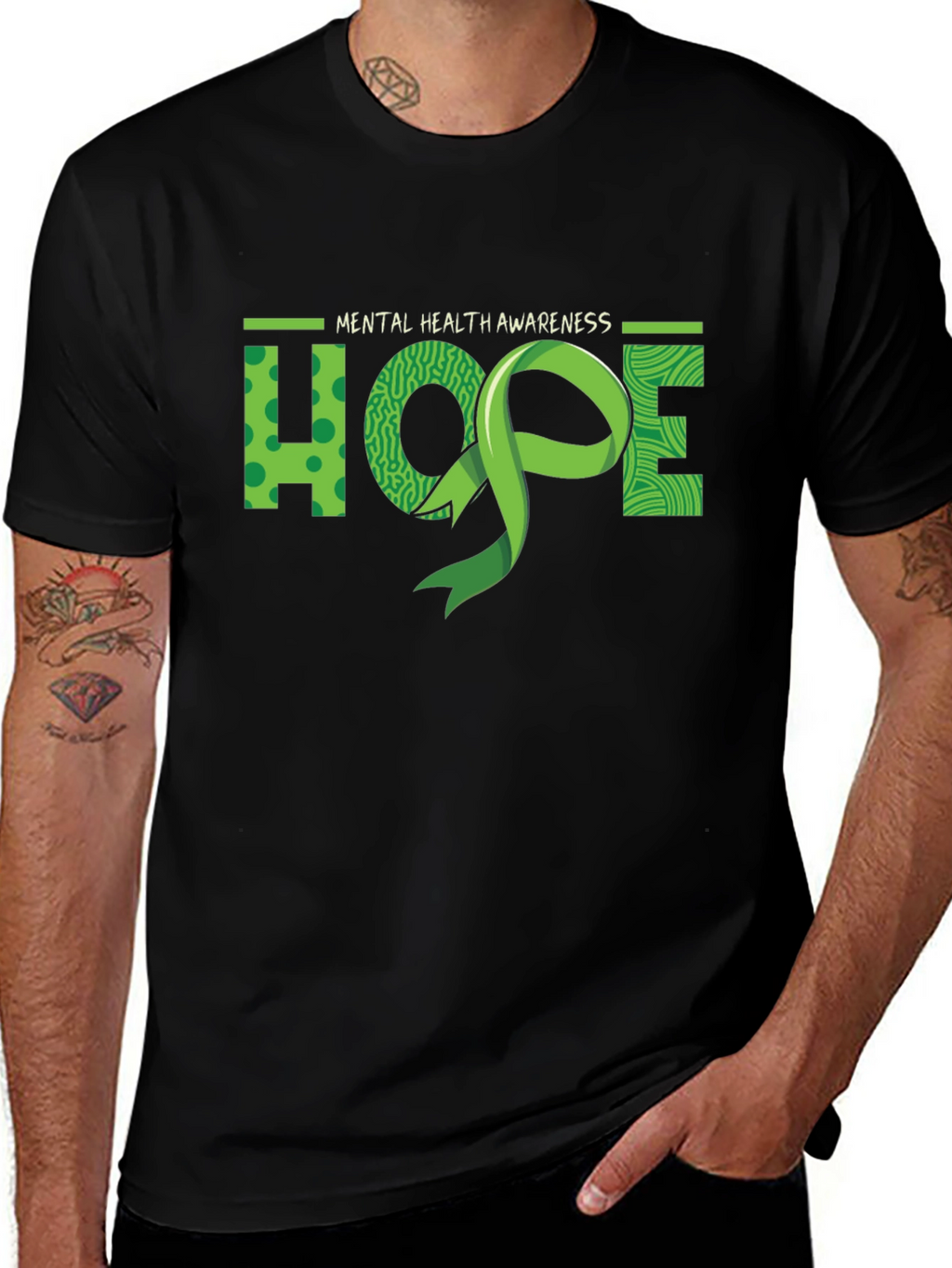 Mental Health Awareness HOPE Ribbon Graphic T-Shirt