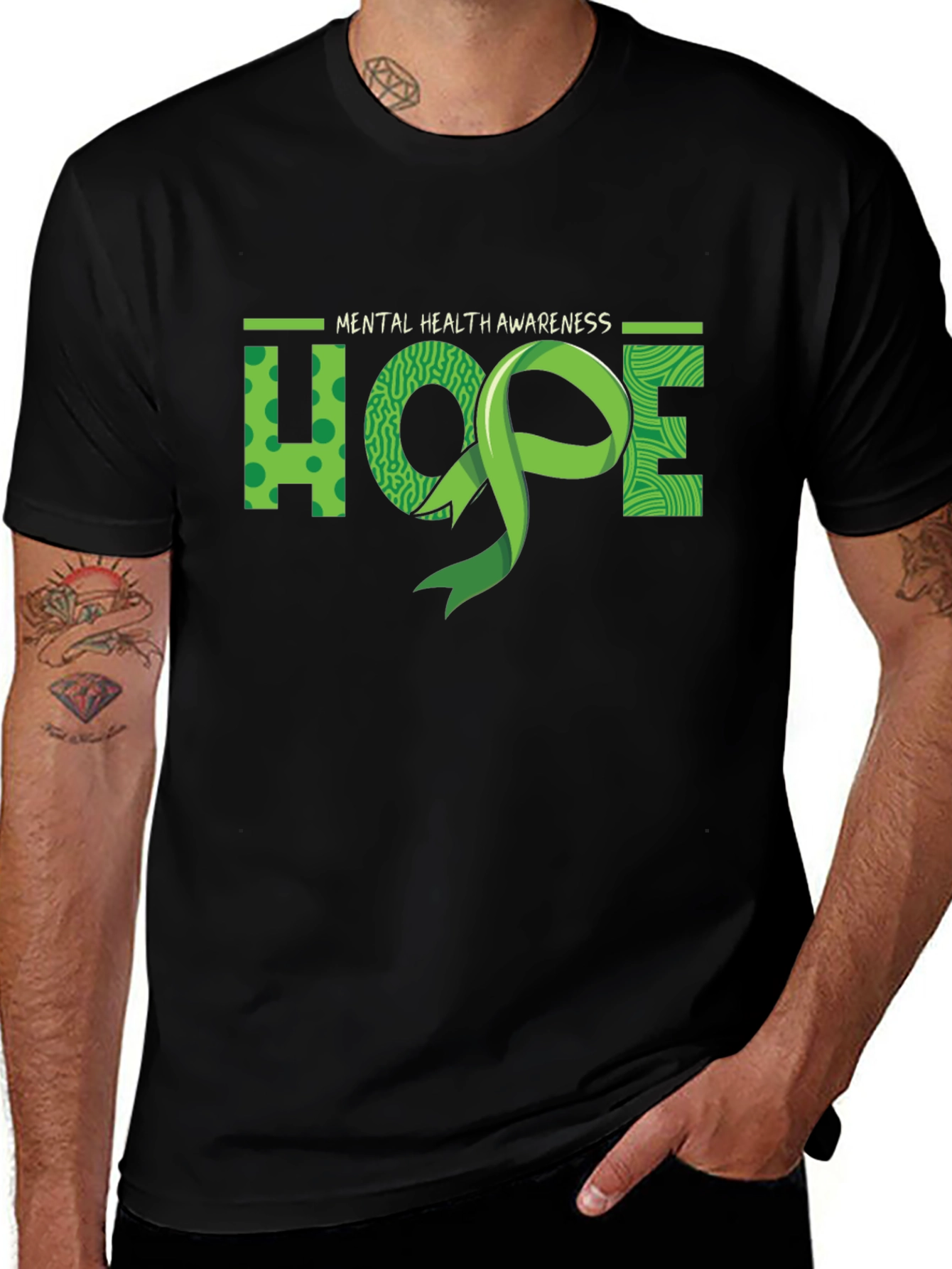Mental Health Awareness HOPE Ribbon Graphic T-Shirt