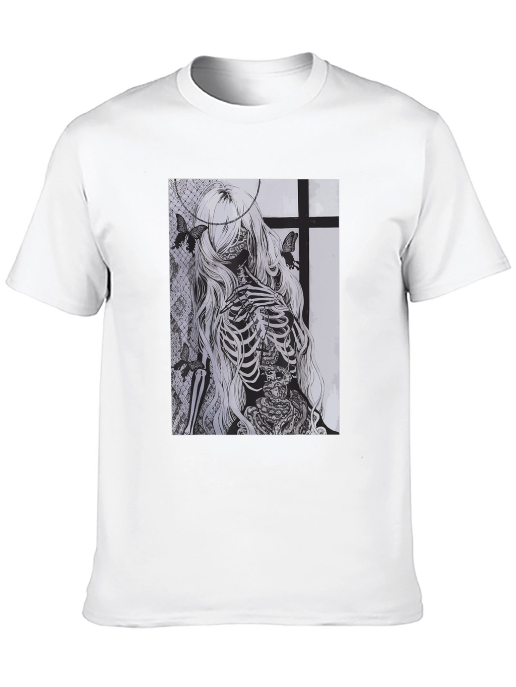 Skeleton Butterfly Graphic T-Shirt