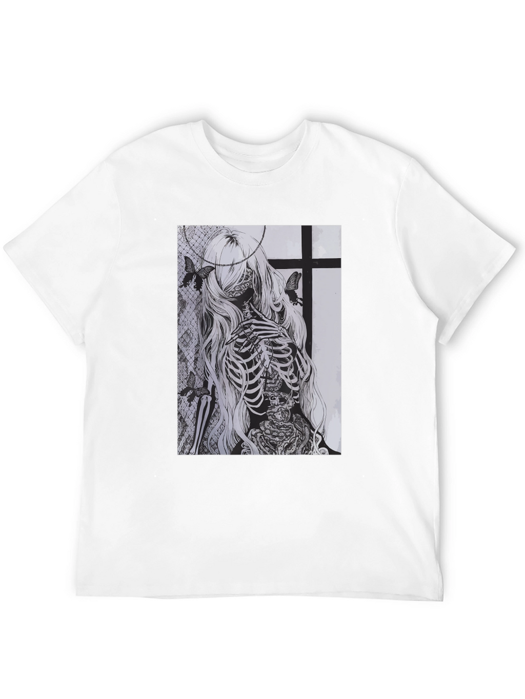 Skeleton Butterfly Graphic T-Shirt