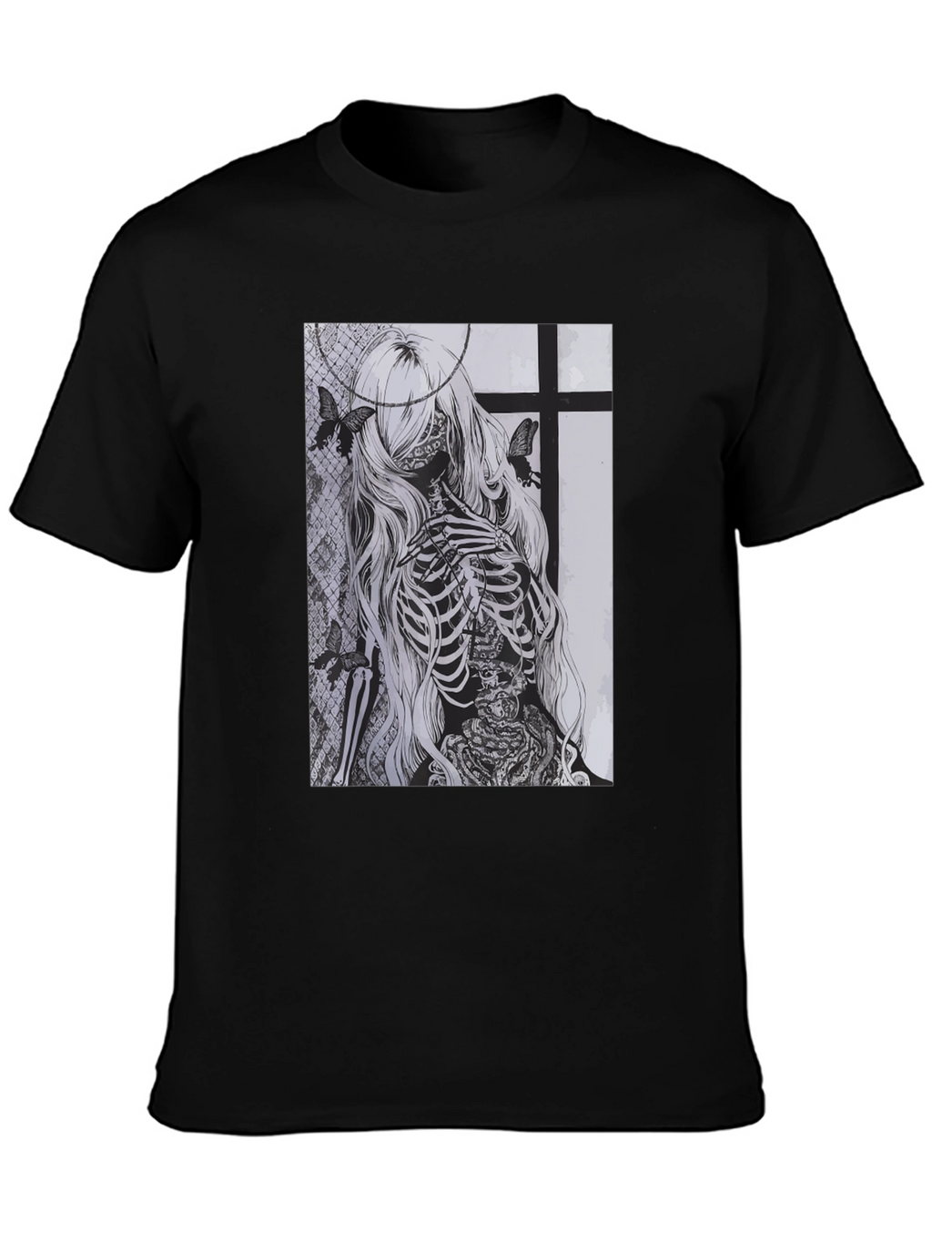 Skeleton Butterfly Graphic T-Shirt