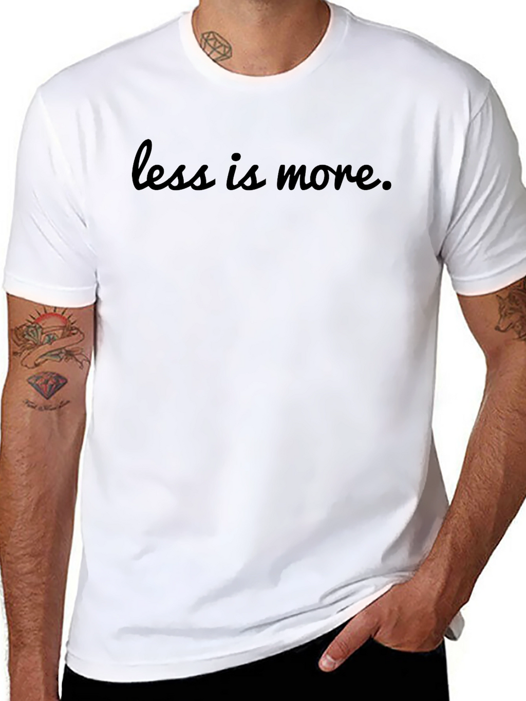 Minimalist Less is More Black T-Shirt
