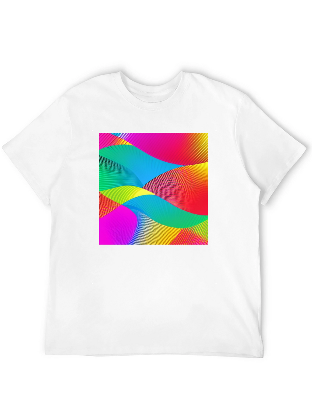 Abstract Wave Graphic Black T-Shirt