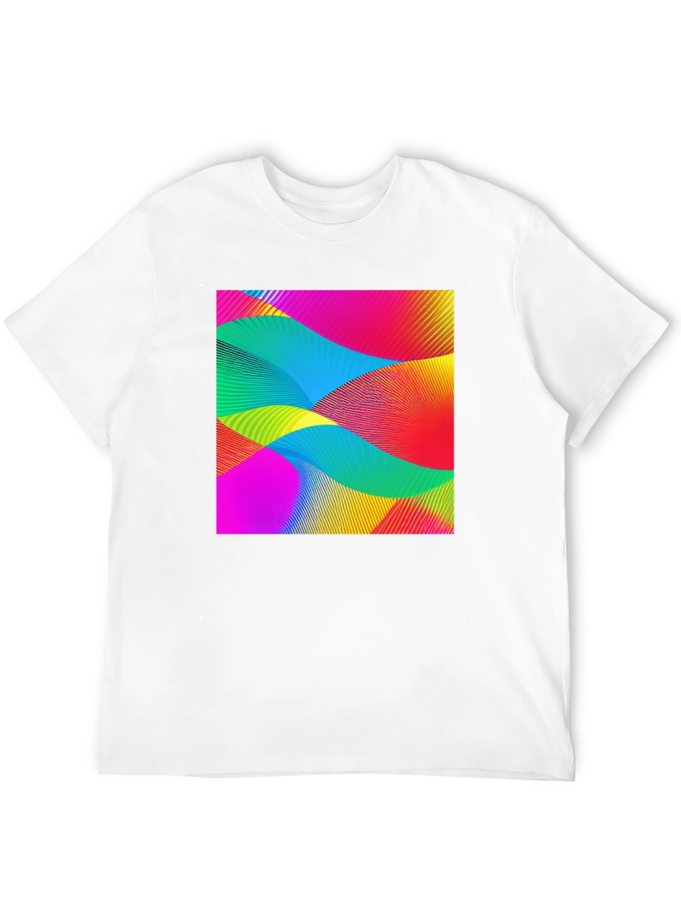 Abstract Wave Graphic Black T-Shirt