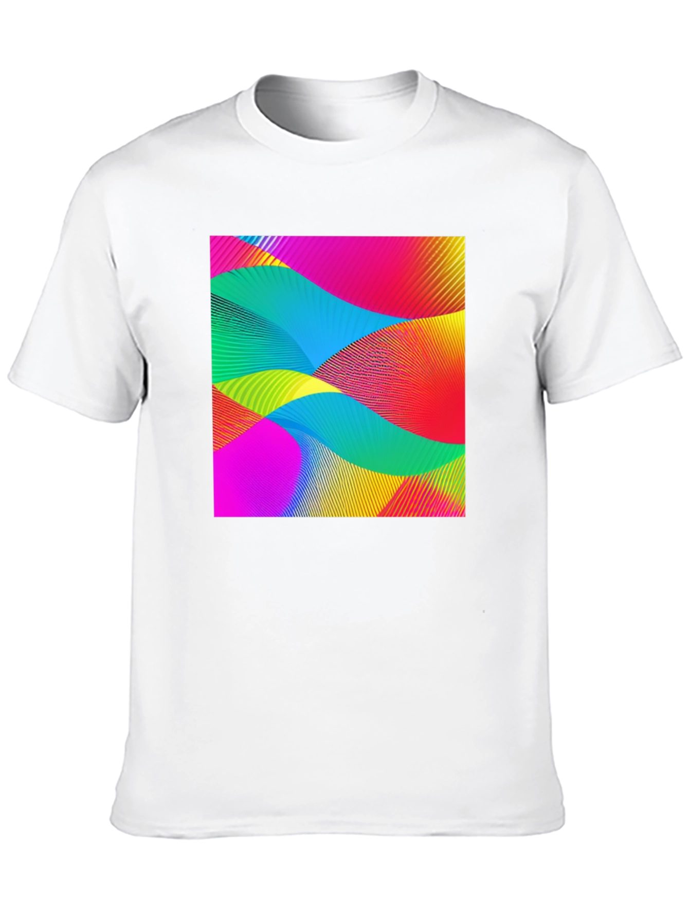 Abstract Wave Graphic Black T-Shirt