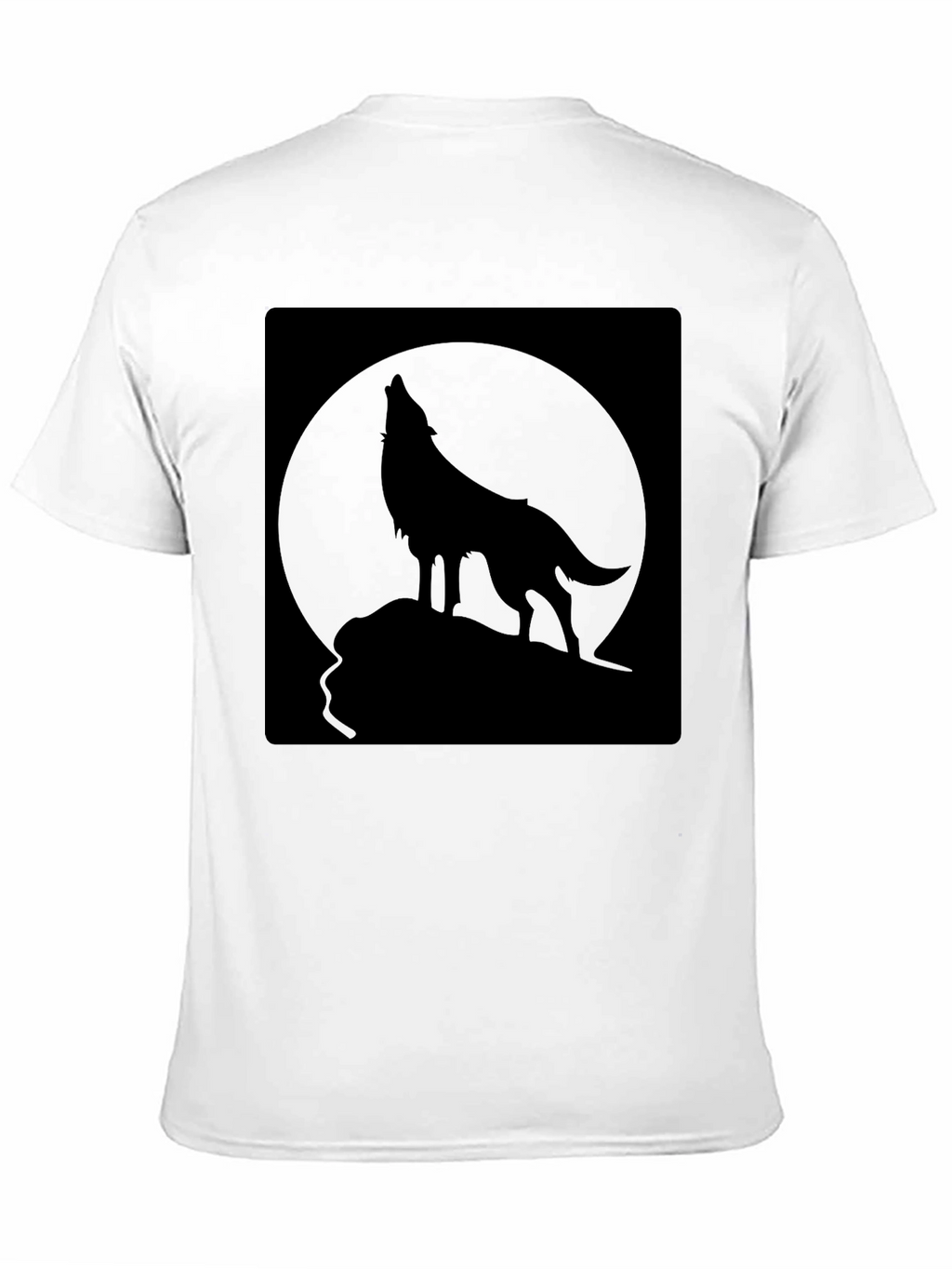 Wolf Howling at Moon Black T-Shirt