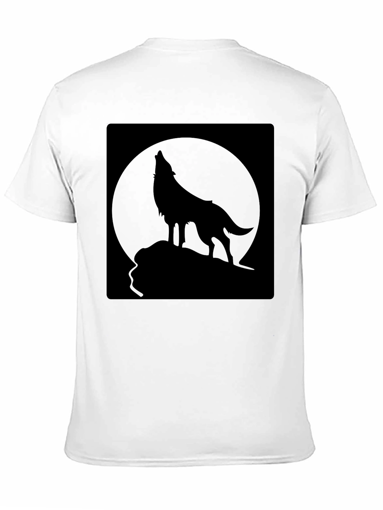 Wolf Howling at Moon Black T-Shirt