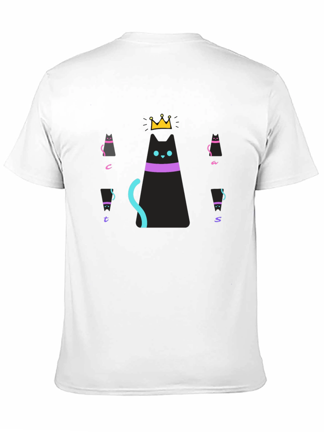 Cats Crown Graphic Black T-Shirt