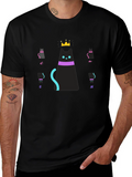 Cats Crown Graphic Black T-Shirt