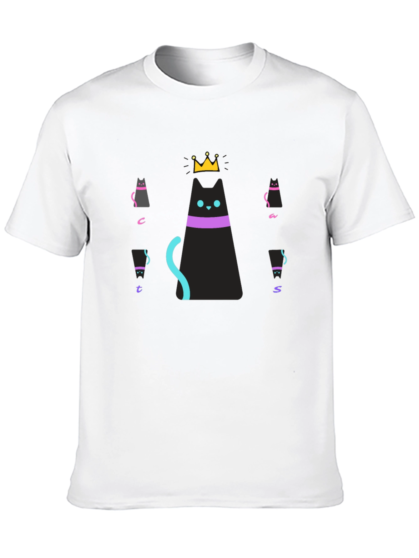 Cats Crown Graphic Black T-Shirt