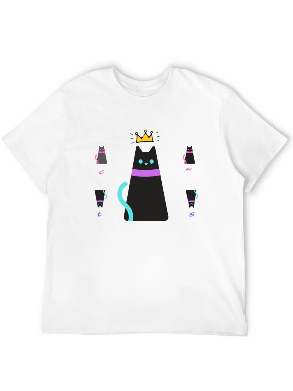 Cats Crown Graphic Black T-Shirt