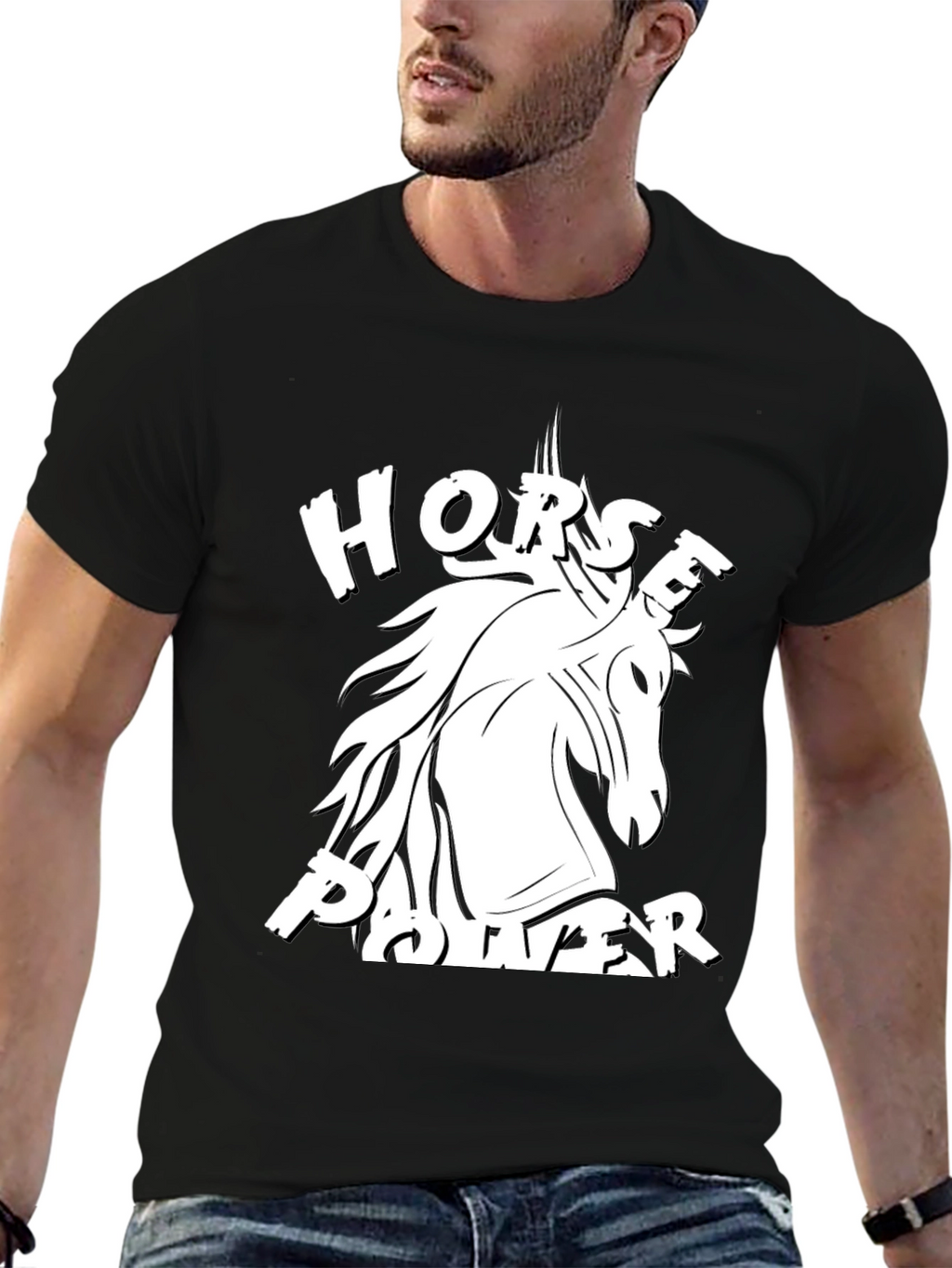 Horse Power Graphic Tee - Black