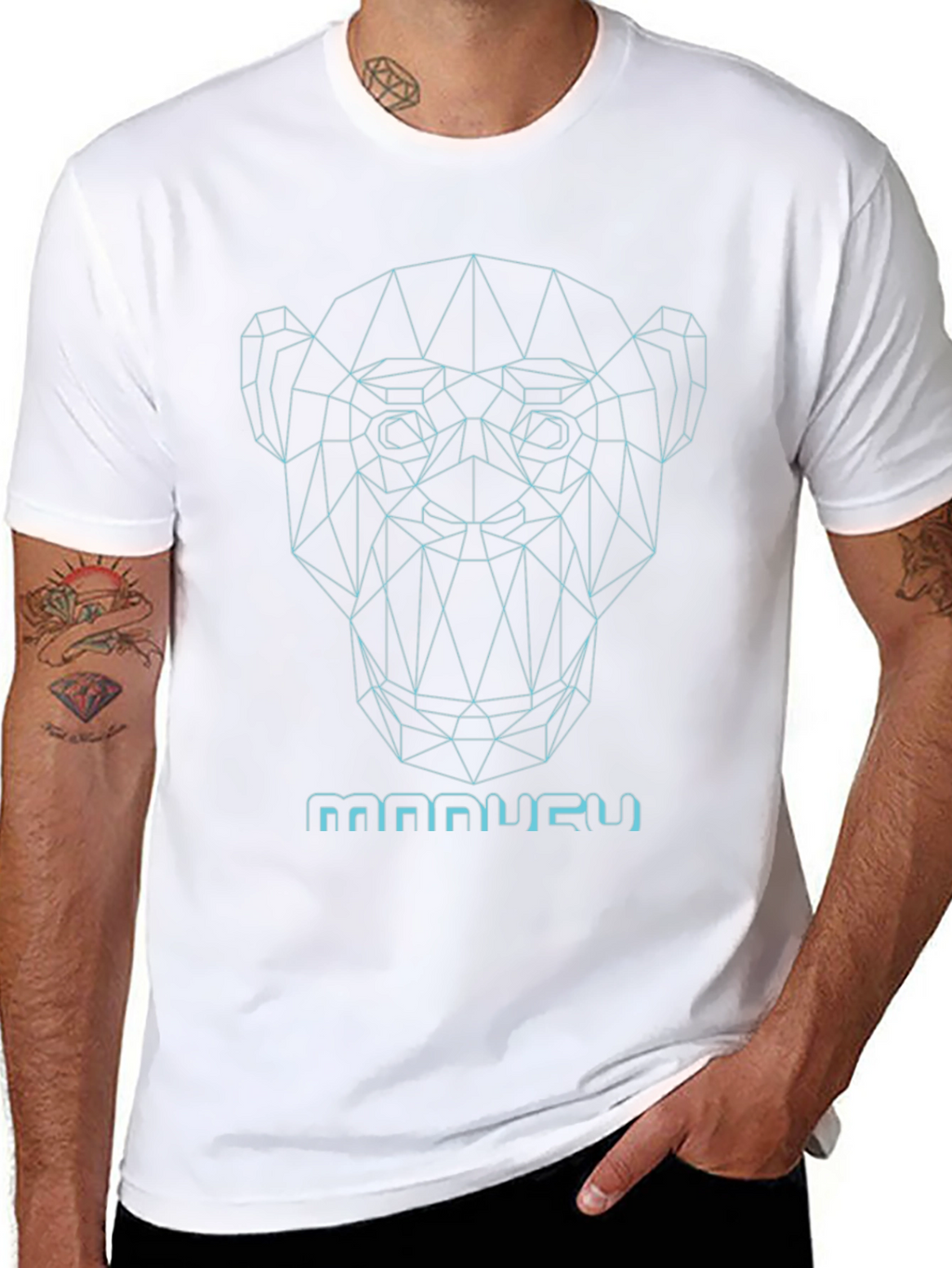 Geometric Monkey Graphic Tee - Modern Style