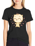 Cute Cat T-Shirt - Black Graphic Tee