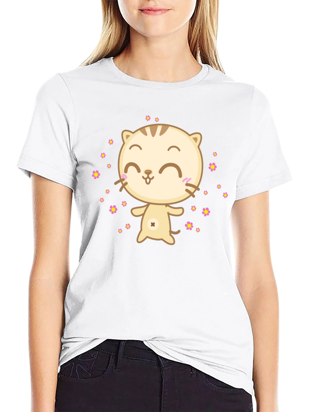 Cute Cat T-Shirt - Black Graphic Tee