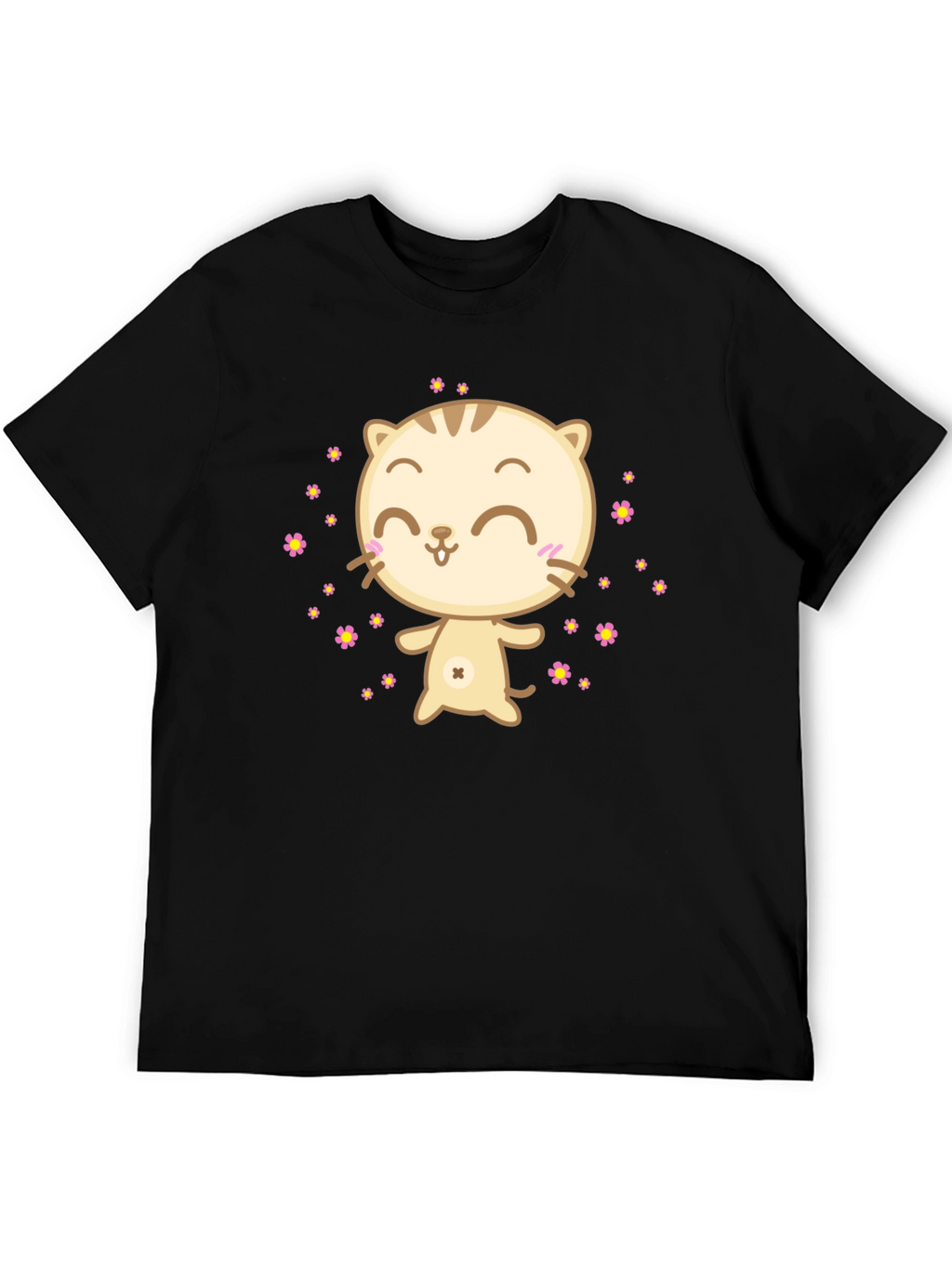 Cute Cat T-Shirt - Black Graphic Tee