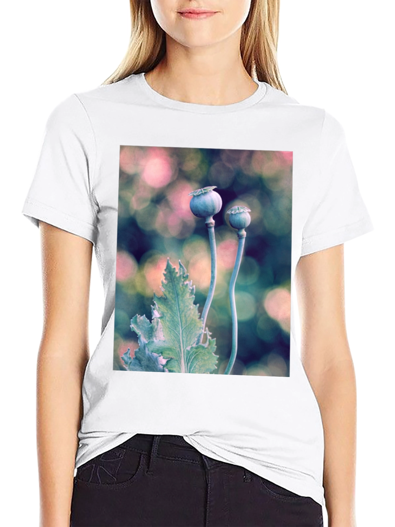 Botanical T-Shirt: Poppy Seed Head Design