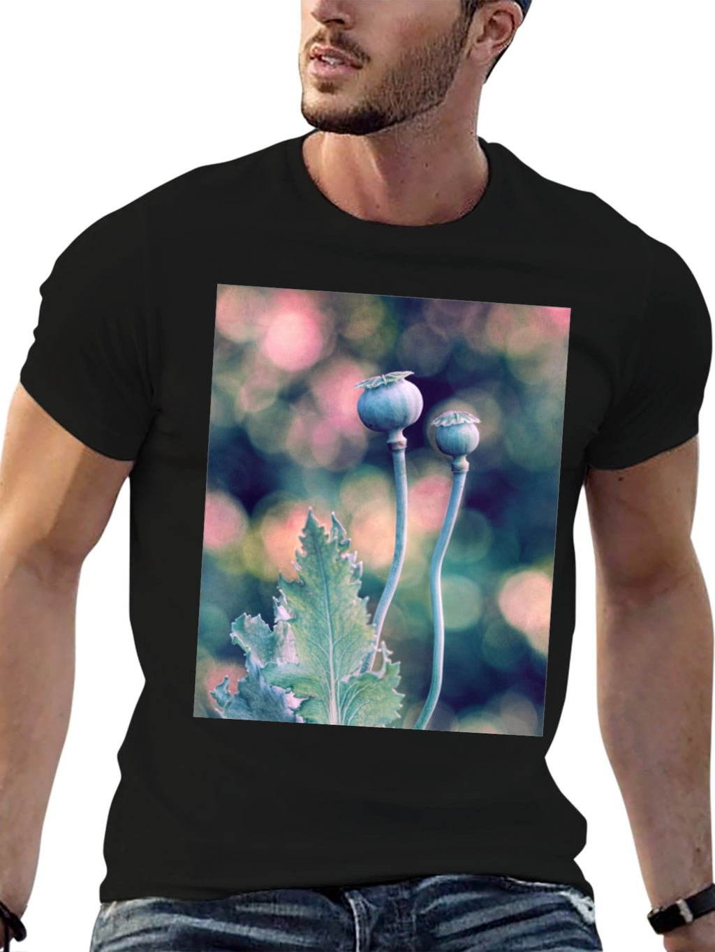 Botanical T-Shirt: Poppy Seed Head Design
