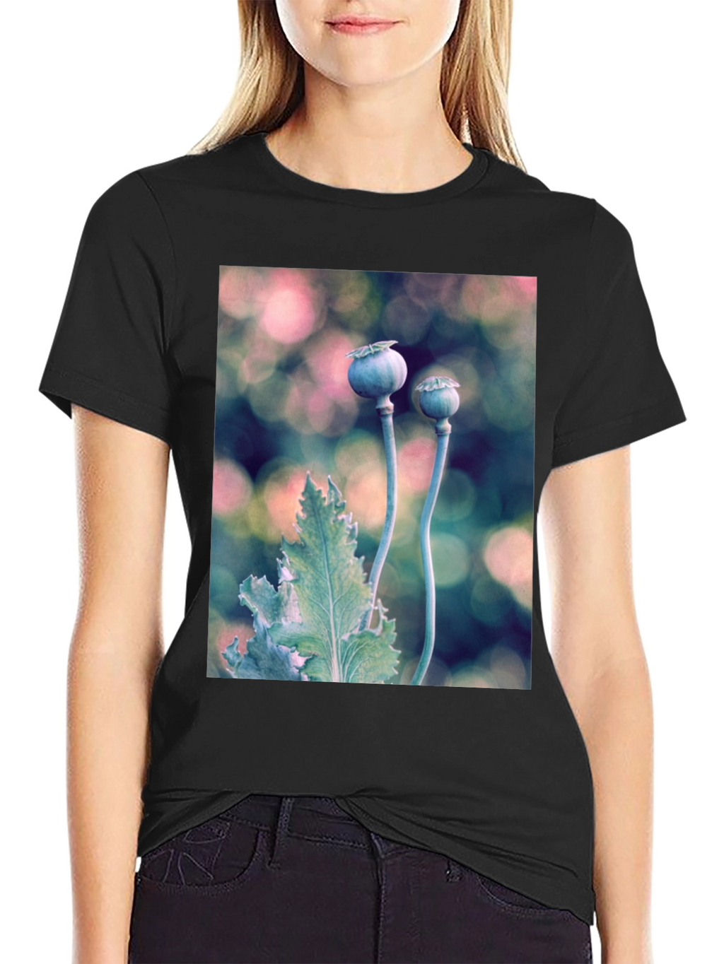 Botanical T-Shirt: Poppy Seed Head Design