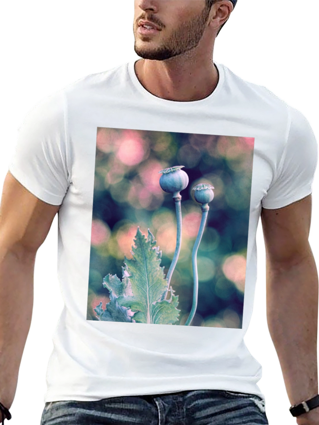 Botanical T-Shirt: Poppy Seed Head Design
