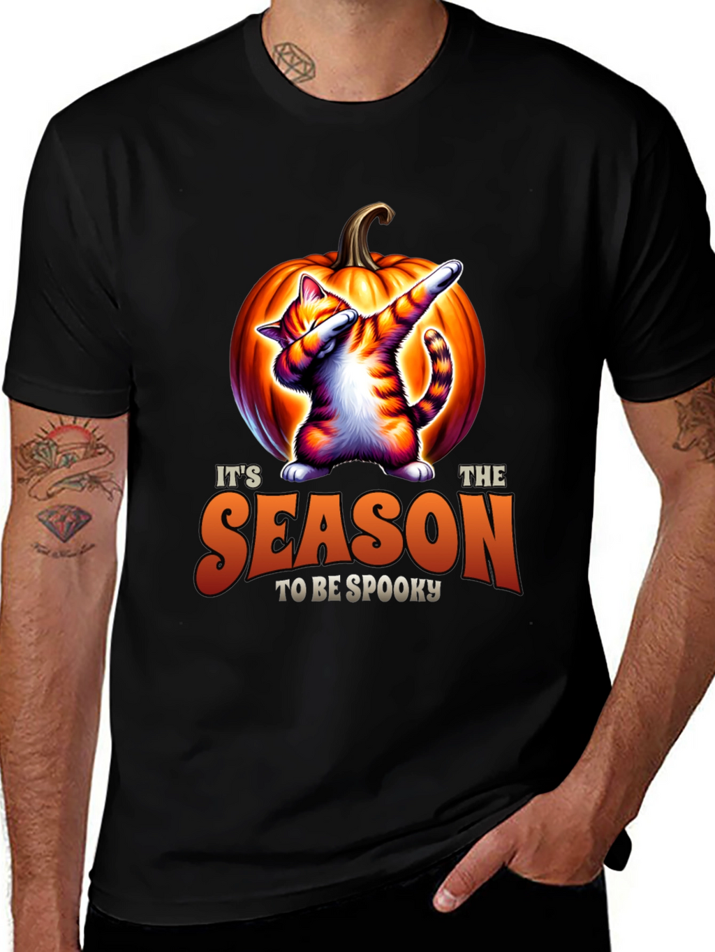 Spooky Season Cat Dab Halloween T-Shirt