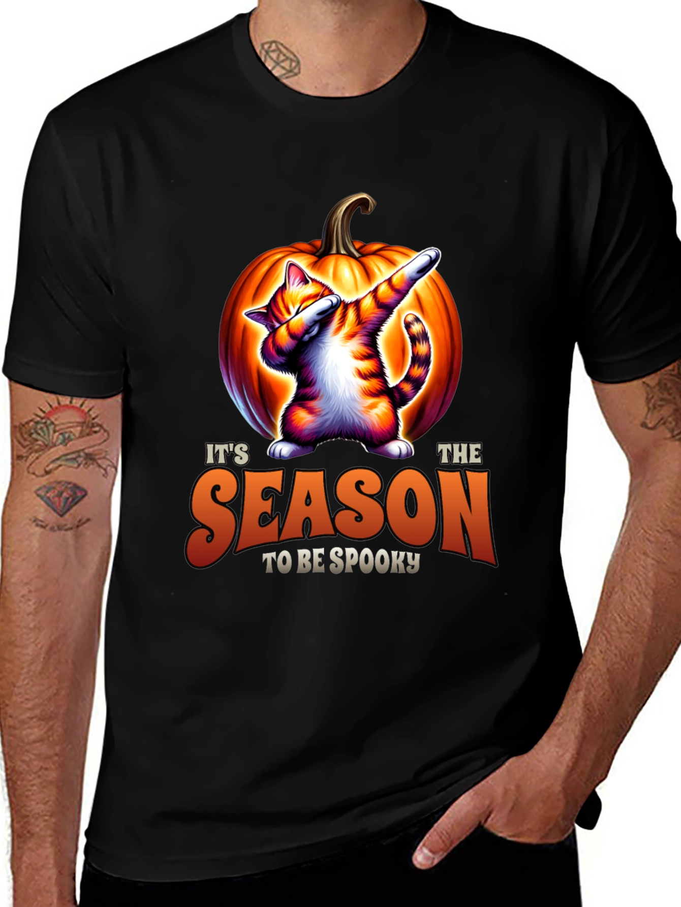 Spooky Season Cat Dab Halloween T-Shirt