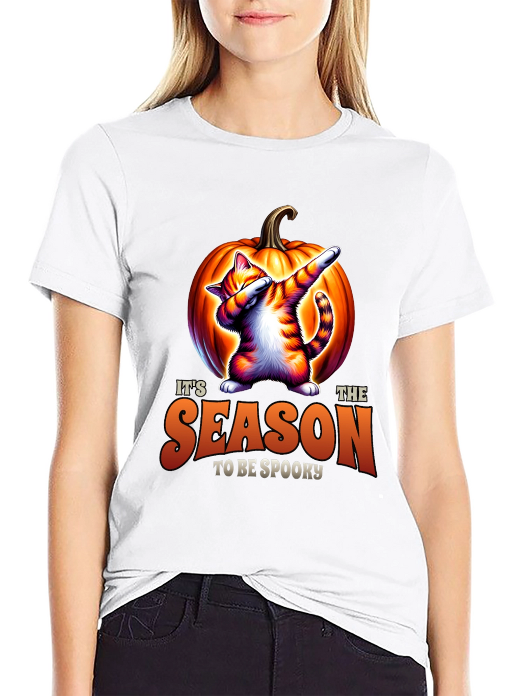 Spooky Season Cat Dab Halloween T-Shirt