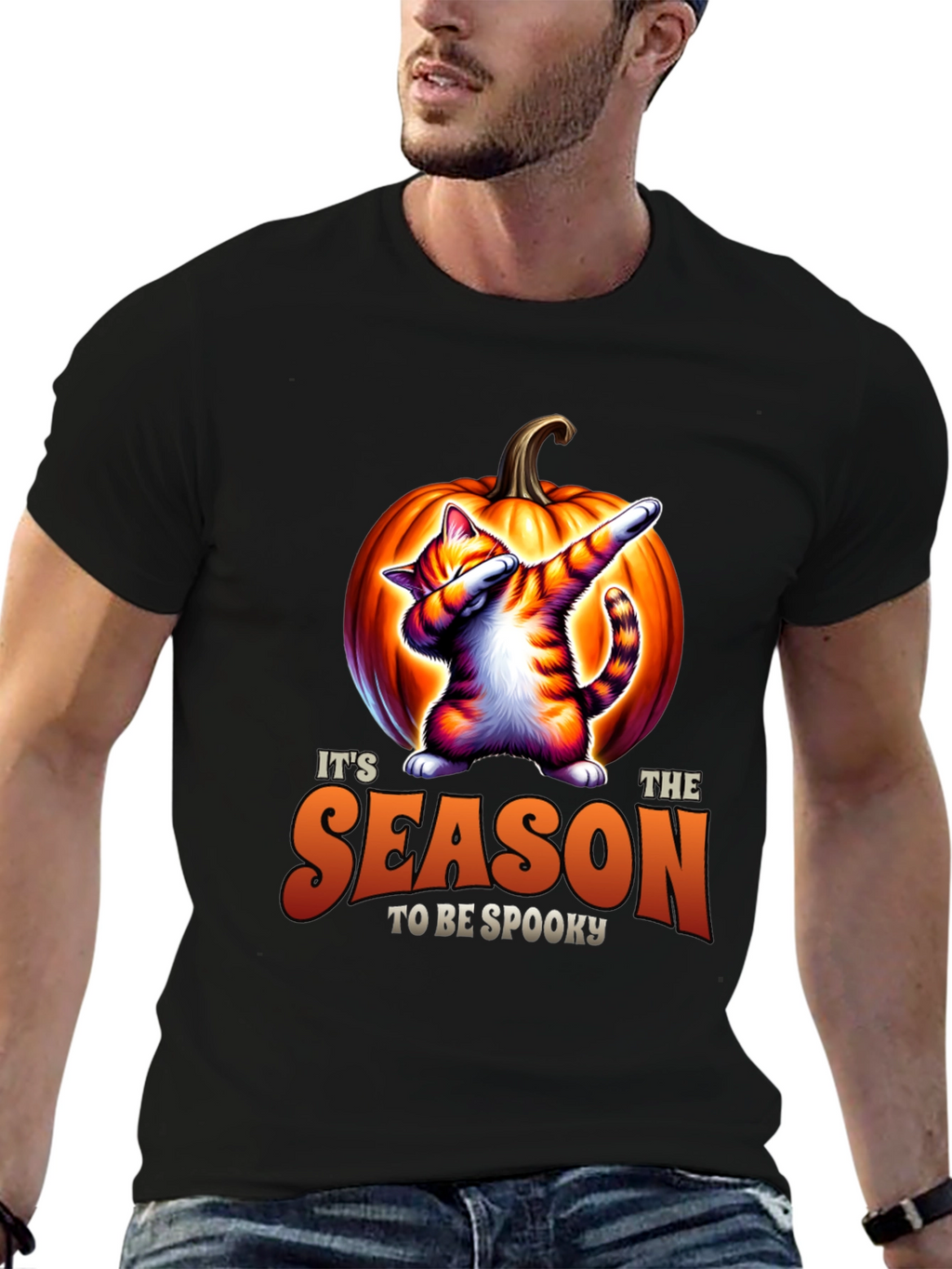 Spooky Season Cat Dab Halloween T-Shirt