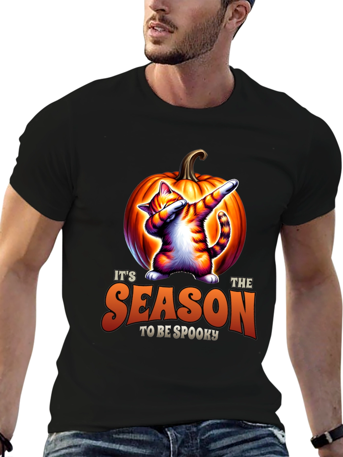 Spooky Season Cat Dab Halloween T-Shirt